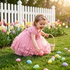 image:imageIDOPIP Toddler Girl Flower Girl Dress Lace Tulle Tutu Ball Gown for Wedding Birthday Baptism Photoshoot 15 YearsDusty Pink