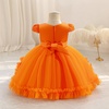 image:imageIDOPIP Toddler Girl Flower Girl Dress Lace Tulle Tutu Ball Gown for Wedding Birthday Baptism Photoshoot 15 YearsOrange