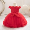 image:imageIDOPIP Toddler Girl Flower Girl Dress Lace Tulle Tutu Ball Gown for Wedding Birthday Baptism Photoshoot 15 YearsRed