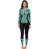 image:imageIDOPIP Modest Swimsuits for Women 2 Piece Long Sleeve Rash Guard Shirt Pants UPF 50 Full Body Muslim Burkini Bathing SuitsGreen Leaves