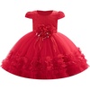 image:imageIDOPIP Toddler Girl Flower Girl Dress Lace Tulle Tutu Ball Gown for Wedding Birthday Baptism Photoshoot 15 YearsRed