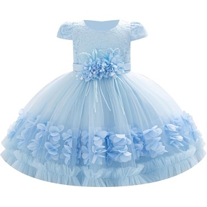 image:imageIDOPIP Toddler Girl Flower Girl Dress Lace Tulle Tutu Ball Gown for Wedding Birthday Baptism Photoshoot 15 YearsBlue