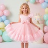 image:imageIDOPIP Toddler Flower Girl Dress for Wedding Girls Lace Sequins Tutu Tulle Princess Birthday Pageant Dress 39 YearsPink