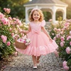 image:imageIDOPIP Toddler Flower Girl Dress for Wedding Girls Lace Sequins Tutu Tulle Princess Birthday Pageant Dress 39 YearsPink