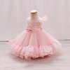 image:imageIDOPIP Toddler Flower Girl Dress for Wedding Girls Lace Sequins Tutu Tulle Princess Birthday Pageant Dress 39 YearsPink