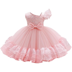image:imageIDOPIP Toddler Flower Girl Dress for Wedding Girls Lace Sequins Tutu Tulle Princess Birthday Pageant Dress 39 YearsPink
