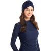 image:imageIDOPIP Womens Muslim Modest Swimsuits Burkini Islamic Swimming Suits 3 Piece Full Coverage Swimwear with Hijab Tops PantsNavy Blue