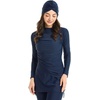 image:imageIDOPIP Womens Muslim Modest Swimsuits Burkini Islamic Swimming Suits 3 Piece Full Coverage Swimwear with Hijab Tops PantsNavy Blue