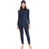 image:imageIDOPIP Womens Muslim Modest Swimsuits Burkini Islamic Swimming Suits 3 Piece Full Coverage Swimwear with Hijab Tops PantsNavy Blue