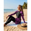 image:imageIDOPIP Muslim Burkini Swimsuit for Women One Piece Swimsuit with Beach Skirt Cover Up 2PCS Rash Guard Modest Bathing SuitBlackred