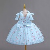 image:imageIDOPIP Flower Girl Dress Toddler Birthday Dress 3D Butterfly Bowknot Tulle Tutu Sundress for Wedding Party Casual 310 YearsBlue