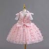 image:imageIDOPIP Flower Girl Dress Toddler Birthday Dress 3D Butterfly Bowknot Tulle Tutu Sundress for Wedding Party Casual 310 YearsPink