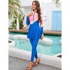 image:imageIDOPIP Muslim Burkini Swimsuits for Womens One Piece Swimsuit with Beach Skirt Pants Rash Guard Set 3PCS Modest Bathing SuitBlue