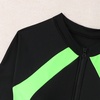 image:imageIDOPIP Womens Long Sleeve Rash Guard One Piece Swimsuit Tummy Control UV Protection Zipper Bathing Suit Surfing SwimwearBlack  Green