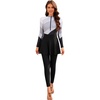 image:imageIDOPIP Muslim Burkini Swimsuits for Womens One Piece Swimsuit with Beach Skirt Pants Rash Guard Set 3PCS Modest Bathing SuitBlack