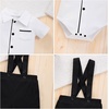 image:imageIDOPIP Baby Boy Formal Suit Outfit 3PCS Romper Bowtie Suspender Shorts for Wedding Tuxedo Baptism Cake Smash Birthday 018MBlack