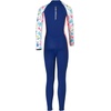 image:imageIDOPIP Girls One Piece Swimsuit Long Sleeve Rash Guard Swimwear UV Protection Full Coverage Bathing Suit for Kids 312 YearsNavy Blue Print