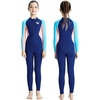 image:imageIDOPIP Girls One Piece Swimsuit Long Sleeve Rash Guard Swimwear UV Protection Full Coverage Bathing Suit for Kids 312 YearsBlue  Pink