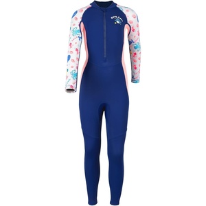 image:imageIDOPIP Girls One Piece Swimsuit Long Sleeve Rash Guard Swimwear UV Protection Full Coverage Bathing Suit for Kids 312 YearsNavy Blue Print