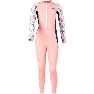 image:imageIDOPIP Girls One Piece Swimsuit Long Sleeve Rash Guard Swimwear UV Protection Full Coverage Bathing Suit for Kids 312 YearsPink