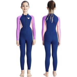 image:imageIDOPIP Girls One Piece Swimsuit Long Sleeve Rash Guard Swimwear UV Protection Full Coverage Bathing Suit for Kids 312 YearsPurple