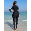 image:imageIDOPIP Muslim Swimsuit for Women Modest Swimwear Burkini 2 Piece Long Sleeve Rash Guard Full Coverage Bathing Suit with PantsBlue