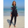 image:imageIDOPIP Muslim Swimsuit for Women Modest Swimwear Burkini 2 Piece Long Sleeve Rash Guard Full Coverage Bathing Suit with PantsGreen