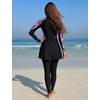 image:imageIDOPIP Muslim Swimsuit for Women Modest Swimwear Burkini 2 Piece Long Sleeve Rash Guard Full Coverage Bathing Suit with PantsHot Pink