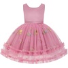 image:imageIDOPIP Toddler Flower Girl Dress Floral Bowknot Princess Birthday Pageant Wedding Party Dresses VBackless Tulle Formal GownDusty Pink