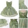 image:imageIDOPIP Toddler Flower Girl Dress Floral Bowknot Princess Birthday Pageant Wedding Party Dresses VBackless Tulle Formal GownGreen