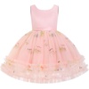 image:imageIDOPIP Toddler Flower Girl Dress Floral Bowknot Princess Birthday Pageant Wedding Party Dresses VBackless Tulle Formal GownPink