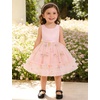 image:imageIDOPIP Toddler Flower Girl Dress Floral Bowknot Princess Birthday Pageant Wedding Party Dresses VBackless Tulle Formal GownPink