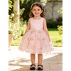 image:imageIDOPIP Toddler Flower Girl Dress Floral Bowknot Princess Birthday Pageant Wedding Party Dresses VBackless Tulle Formal GownPink