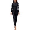 image:imageIDOPIP Muslim Swimsuit for Women Modest Swimwear Burkini 2 Piece Long Sleeve Rash Guard Full Coverage Bathing Suit with PantsBlack