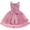 image:imageIDOPIP Toddler Flower Girl Dress Floral Bowknot Princess Birthday Pageant Wedding Party Dresses VBackless Tulle Formal GownDusty Pink