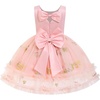 image:imageIDOPIP Toddler Flower Girl Dress Floral Bowknot Princess Birthday Pageant Wedding Party Dresses VBackless Tulle Formal GownPink