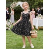 image:imageIDOPIP Embroidery Flower Girl Lace Dess for Kids Party Wedding Bridesmaid Tulle Dresses Princess Pageant Birthday Floral GownBlack