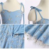 image:imageIDOPIP Embroidery Flower Girl Lace Dess for Kids Party Wedding Bridesmaid Tulle Dresses Princess Pageant Birthday Floral GownLight Blue
