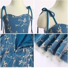 image:imageIDOPIP Embroidery Flower Girl Lace Dess for Kids Party Wedding Bridesmaid Tulle Dresses Princess Pageant Birthday Floral GownTeal Blue