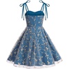 image:imageIDOPIP Embroidery Flower Girl Lace Dess for Kids Party Wedding Bridesmaid Tulle Dresses Princess Pageant Birthday Floral GownTeal Blue