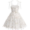 image:imageIDOPIP Embroidery Flower Girl Lace Dess for Kids Party Wedding Bridesmaid Tulle Dresses Princess Pageant Birthday Floral GownWhite