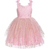 image:imageIDOPIP Toddler Princess Dress Fairy Birthday Tulle Glitter Dresses for Baby Girl Bow Tie Strap Tutu Gown for Party WeddingPink