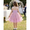 image:imageIDOPIP Toddler Princess Dress Fairy Birthday Tulle Glitter Dresses for Baby Girl Bow Tie Strap Tutu Gown for Party WeddingPurple