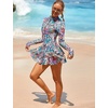 image:imageIDOPIP Women Rash Guard One Piece Swimsuit Bathing Suit Printed Long Sleeve Swimsuits Dress UV UPF 50 Swim Shirt with ShortsPink Leopard