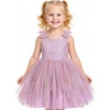 image:imageIDOPIP Toddler Princess Dress Fairy Birthday Tulle Glitter Dresses for Baby Girl Bow Tie Strap Tutu Gown for Party WeddingPurple