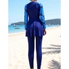 image:imageIDOPIP Muslim Swimsuits for Women Modest Swimwear Islamic Full Cover Bathing Suit 2PCS Long Sleeve Rash Guard with Pants SetBlue