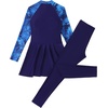 image:imageIDOPIP Muslim Swimsuits for Women Modest Swimwear Islamic Full Cover Bathing Suit 2PCS Long Sleeve Rash Guard with Pants SetBlue