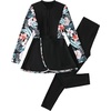 image:imageIDOPIP Women Modest Swimsuit 2 Piece Long Sleeve Rash Guard Swimwear Full Coverage Bathing Suit with Pants Muslim SwimsuitBlack
