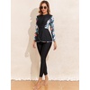 image:imageIDOPIP Women Modest Swimsuit 2 Piece Long Sleeve Rash Guard Swimwear Full Coverage Bathing Suit with Pants Muslim SwimsuitBlack