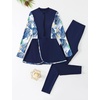 image:imageIDOPIP Women Modest Swimsuit 2 Piece Long Sleeve Rash Guard Swimwear Full Coverage Bathing Suit with Pants Muslim SwimsuitBlue